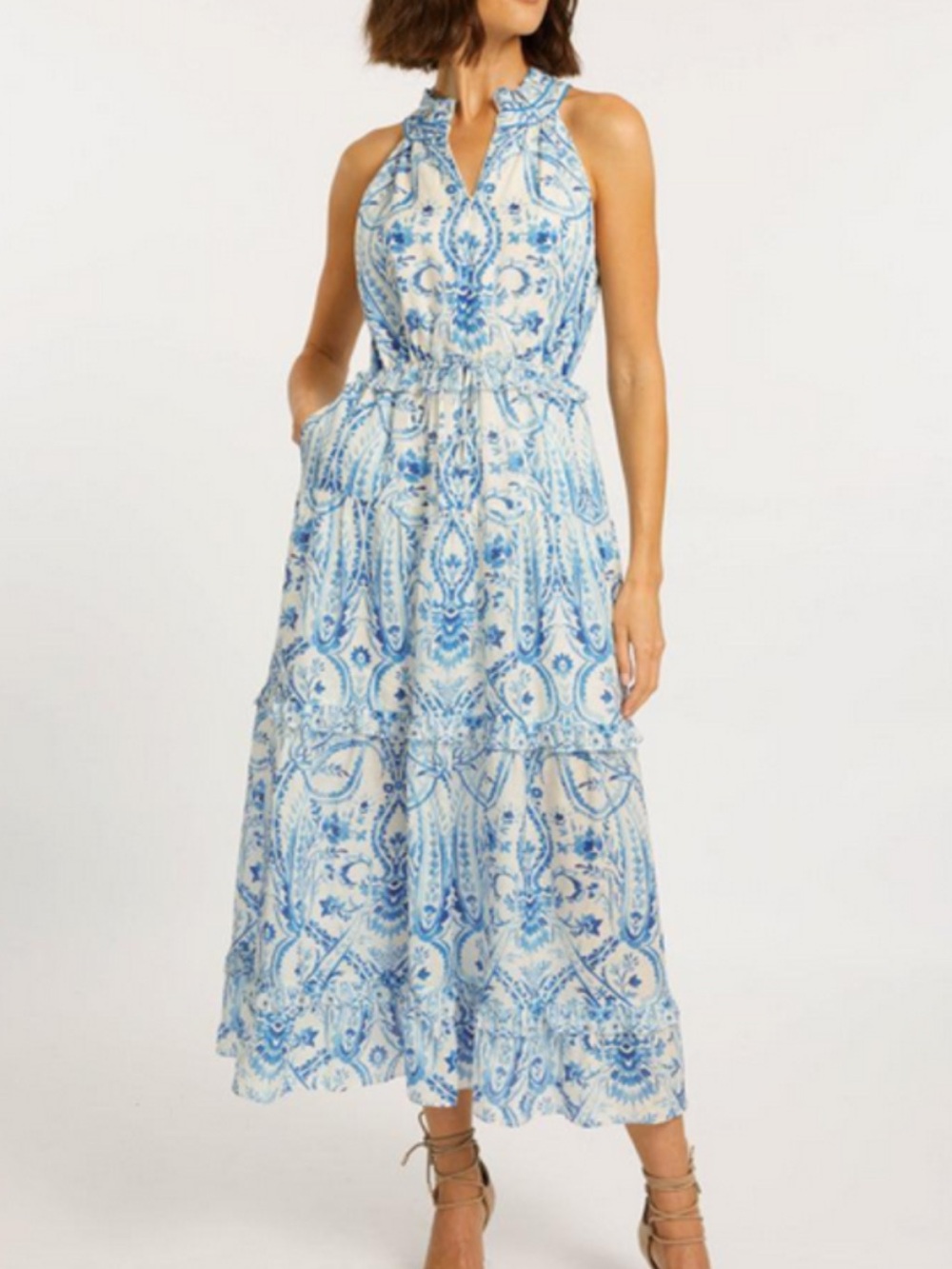 CABALLERO hollie dress in porcelain deco Size Small Coastal Vacation